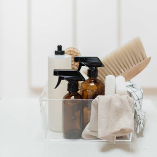 Household cleaning products Easter bunny ornament on a table | Vancouver Gift Baskets for Real Estate & Housewarming