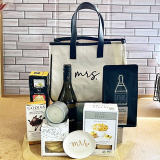 For the New 'Mrs' Wine and Gourmet Tote Bag
