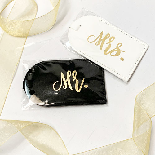 Mr & Mrs Luggage Tags - for Honeymoon Gift by Vancouver Gift Baskets