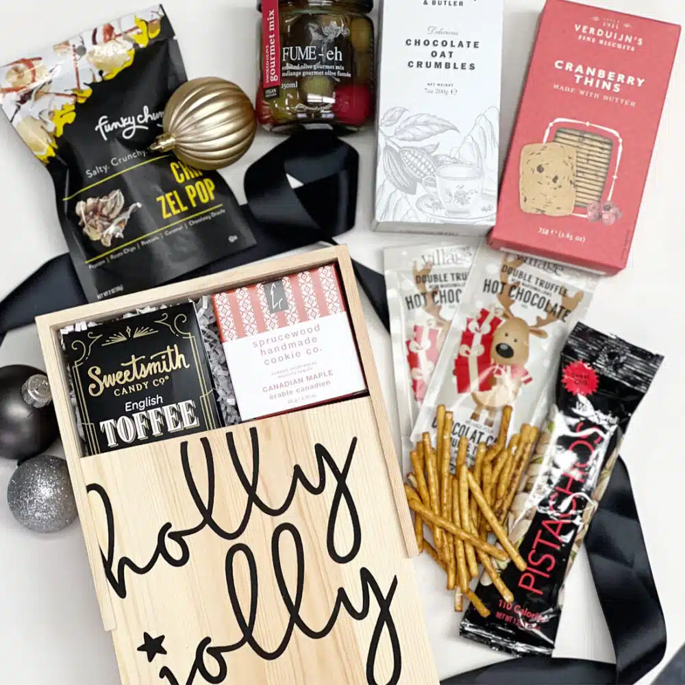 Holly Jolly Gift Box Tower by Vancouver Gift Baskets